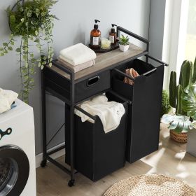 JHX Laundry Basket, Laundry Hamper with Drawer, 2 Laundry Sorter, with 2 Bags, 1 Storage Rack, (Grey,28.15''L*13''W*35.8''H)