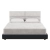 Jaxx Panelist Modern Padded Headboard ‚Äì Set of 4 Wall Mounted Panels (Each 11.25" x 30") - Queen, Limestone Grey Microvelvet