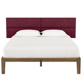 Jaxx Panelist Modern Padded Headboard ‚Äì Set of 4 Wall Mounted Panels (Each 11.25" x 38") - King, Vino Red Microvelvet