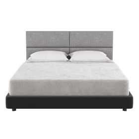 Jaxx Panelist Modern Padded Headboard ‚Äì Set of 4 Wall Mounted Panels (Each 11.25" x 30") - Queen, Mouse Grey Microvelvet