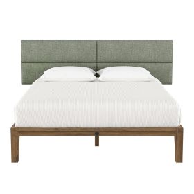 Jaxx Panelist Modern Padded Headboard ‚Äì Set of 4 Wall Mounted Panels (Each 11.25" x 38") - King, Cypress Green Microvelvet