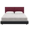 Jaxx Panelist Modern Padded Headboard ‚Äì Set of 4 Wall Mounted Panels (Each 11.25" x 30") - Queen, Vino Red Microvelvet