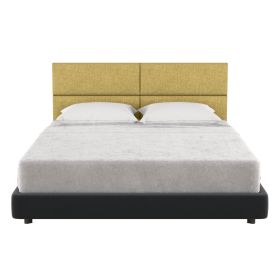Jaxx Panelist Modern Padded Headboard ‚Äì Set of 4 Wall Mounted Panels (Each 11.25" x 30") - Queen, Amber Gold Microvelvet