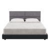 Jaxx Panelist Modern Padded Headboard ‚Äì Set of 4 Wall Mounted Panels (Each 11.25" x 30") - Queen, Charcoal Microvelvet