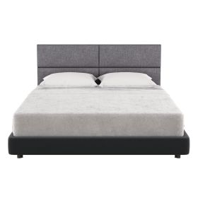 Jaxx Panelist Modern Padded Headboard ‚Äì Set of 4 Wall Mounted Panels (Each 11.25" x 30") - Queen, Charcoal Microvelvet