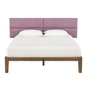 Jaxx Panelist Modern Padded Headboard ‚Äì Set of 4 Wall Mounted Panels (Each 11.25" x 38")- King, Plum Microvelvet