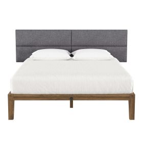 Jaxx Panelist Modern Padded Headboard ‚Äì Set of 4 Wall Mounted Panels (Each 11.25" x 38") - King, Charcoal Microvelvet