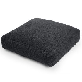Jaxx Brio Large D√©cor Floor Pillow / Meditation Yoga Cushion, Shearling Faux Lamb, Black
