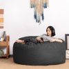 Jaxx Saxx 5 Foot Large Bean Bag w/ Removable Cover, Black