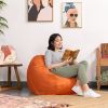 Jaxx Saxx 3 Foot Round Bean Bag w/ Removable Cover, Mandarin