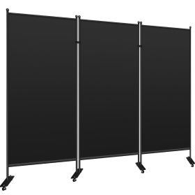 VEVOR Office Partition 89" W x 14" D x 73" H Room Divider Wall 3-Panel Office Divider Folding Portable Office Walls Divider with Non-See-Through Fabri