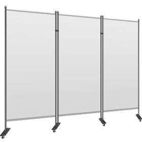 VEVOR Office Partition 89" W x 14" D x 72.8" H Room Divider 3-Panel Office Divider Folding Portable Office Walls with Non-See-Through Fabric Room Part