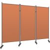 VEVOR Office Partition 89" W x 14" D x 73" H Room Divider 3-Panel Office Divider Folding Portable Office Walls w/ Non-See-Through Fabric Room Partitio