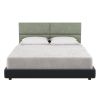 Jaxx Panelist Modern Padded Headboard ‚Äì Set of 4 Wall Mounted Panels (Each 11.25" x 30") - Queen, Cypress Green Microvelvet