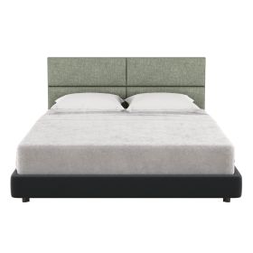 Jaxx Panelist Modern Padded Headboard ‚Äì Set of 4 Wall Mounted Panels (Each 11.25" x 30") - Queen, Cypress Green Microvelvet
