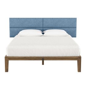 Jaxx Panelist Modern Padded Headboard ‚Äì Set of 4 Wall Mounted Panels (Each 11.25" x 38") - King, Petrol Blue Microvelvet