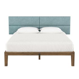 Jaxx Panelist Modern Padded Headboard ‚Äì Set of 4 Wall Mounted Panels (Each 11.25" x 38") - King, Surf Turquoise Microvelvet