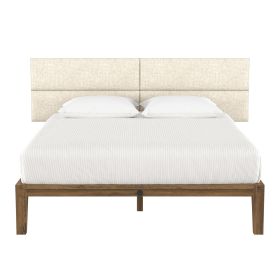 Jaxx Panelist Modern Padded Headboard ‚Äì Set of 4 Wall Mounted Panels (Each 11.25" x 38") - King, Dune Beige Microvelvet