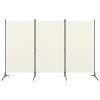 3-Panel Room Divider Cream White 102.4"x70.9"