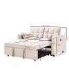 Modern Velvet Loveseat Futon Sofa Couch w/Pullout Bed,Small Love Seat Lounge Sofa w/Reclining Backrest,Toss Pillows, Pockets,Furniture for Living Room