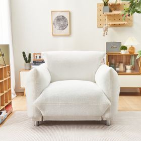 Arm Chair, soft as bread with 4 metal feet (Beige)