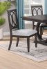 2pc Transitional Upholstered Side Chair Standard Height Dining Chairs Upholstered Seat Cushion Tapered Legs Wooden Furniture Dark Brown