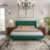 Molblly King Size Bed Frame with Upholstered Headboard, Strong Frame, and Wooden Slats Support, Non-Slip, and Noise-Free, No Box Spring Needed, Easy A