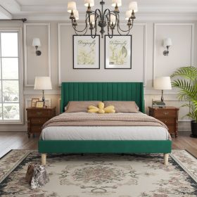 Molblly King Size Bed Frame with Upholstered Headboard, Strong Frame, and Wooden Slats Support, Non-Slip, and Noise-Free, No Box Spring Needed, Easy A