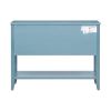 TREXM Cambridge Series Ample Storage Vintage Console Table with Four Small Drawers and Bottom Shelf for Living Rooms, Entrances and Kitchens (Dark Blu