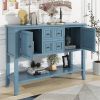 TREXM Cambridge Series Ample Storage Vintage Console Table with Four Small Drawers and Bottom Shelf for Living Rooms, Entrances and Kitchens (Dark Blu