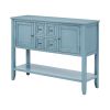 TREXM Cambridge Series Ample Storage Vintage Console Table with Four Small Drawers and Bottom Shelf for Living Rooms, Entrances and Kitchens (Dark Blu