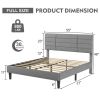 Molblly Full Size Bed Frame with Upholstered Headboard, Strong Frame, and Wooden Slats Support, Non-Slip and Noise-Free, No Box Spring Needed, Easy As