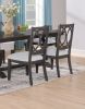 2pc Transitional Upholstered Side Chair Standard Height Dining Chairs Upholstered Seat Cushion Tapered Legs Wooden Furniture Dark Brown