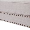 Chenille modern Upholstered Sofas 1 Seater Couches with Nails and Armrests (White)