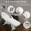 Massage Salon Tattoo Chair with Two Trays Esthetician Bed with Hydraulic Stool,Multi-Purpose 3-Section Facial Bed Table, Adjustable Beauty Barber Spa