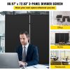 VEVOR Office Partition 89" W x 14" D x 73" H Room Divider Wall 3-Panel Office Divider Folding Portable Office Walls Divider with Non-See-Through Fabri