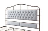 King size High Boad Metal bed with soft head and tail, no spring, easy to assemble, no noise