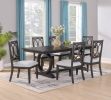2pc Transitional Upholstered Side Chair Standard Height Dining Chairs Upholstered Seat Cushion Tapered Legs Wooden Furniture Dark Brown