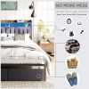 Full Bed Frames with Storage Headboard and Drawers, LED Platform Bed Frame Full Size, LED Upholstered Bed Frame with Charging Station, No Box Spring N