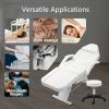 Massage Salon Tattoo Chair with Two Trays Esthetician Bed with Hydraulic Stool,Multi-Purpose 3-Section Facial Bed Table, Adjustable Beauty Barber Spa
