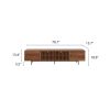 Black and Walnut Color Mid-Century Walnut Wood TV Stand