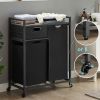 JHX Laundry Basket, Laundry Hamper with Drawer, 2 Laundry Sorter, with 2 Bags, 1 Storage Rack, (Grey,28.15''L*13''W*35.8''H)