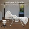 Massage Salon Tattoo Chair with Two Trays Esthetician Bed with Hydraulic Stool,Multi-Purpose 3-Section Facial Bed Table, Adjustable Beauty Barber Spa