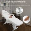 Massage Salon Tattoo Chair with Two Trays Esthetician Bed with Hydraulic Stool,Multi-Purpose 3-Section Facial Bed Table, Adjustable Beauty Barber Spa