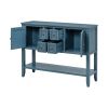 TREXM Cambridge Series Ample Storage Vintage Console Table with Four Small Drawers and Bottom Shelf for Living Rooms, Entrances and Kitchens (Light Na
