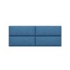 Jaxx Panelist Modern Padded Headboard ‚Äì Set of 4 Wall Mounted Panels (Each 11.25" x 30") - Queen, Petrol Blue Microvelvet