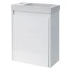 Modern 16-Inch White Bathroom Vanity Cabinet with Soft-Close Doors - Easy Assembly, Versatile Installation