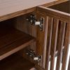 Black and Walnut Color Mid-Century Walnut Wood TV Stand