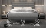 Molblly Full Size Bed Frame with Upholstered Headboard, Strong Frame, and Wooden Slats Support, Non-Slip and Noise-Free, No Box Spring Needed, Easy As