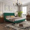 Molblly King Size Bed Frame with Upholstered Headboard, Strong Frame, and Wooden Slats Support, Non-Slip, and Noise-Free, No Box Spring Needed, Easy A